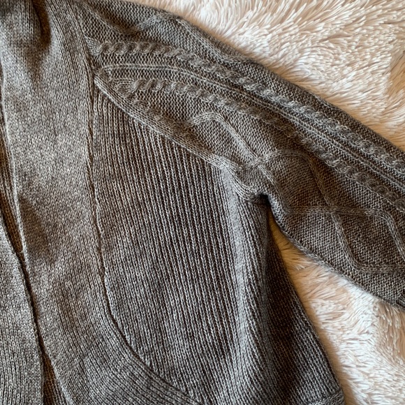 Chico's Gray Wool Blend Open Cardigan Soft Cable Knit Sweater - Picture 5 of 16